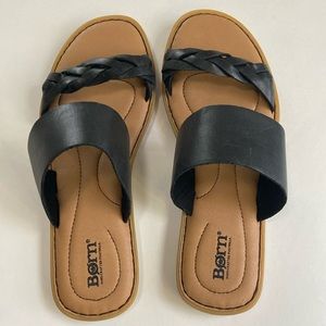 Born Black Leather Slide in Sandal